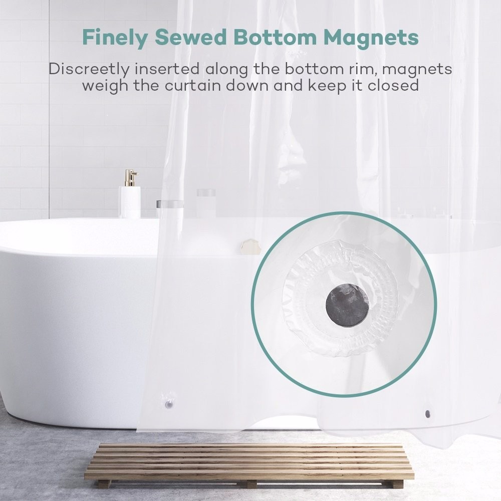 Non Toxic PEVA Stylish Waterproof Shower Curtain Mold Resistant For Homestay