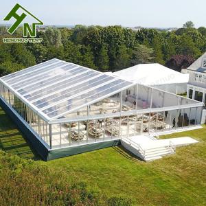 China 25x35m Clear Roof Glass Marquee Tent With Side Wall Outdoor Wedding Party Reception factory