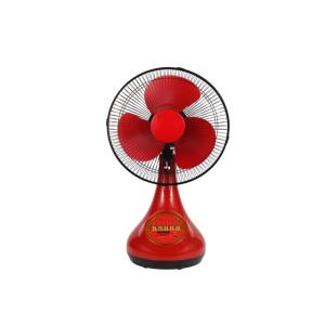 China OEM 12v 12 Inch Red Rechargeable Desktop Fan With Lithium Battery And USB LED Light factory