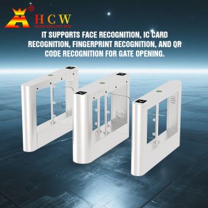 HCW Durable Barrier Turnstile Gate with 910mm Channel Width and 4-Pair Infrared