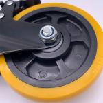 3 Inch Polyurethane Caster Wheel Black Electro-plated Bracket with brake
