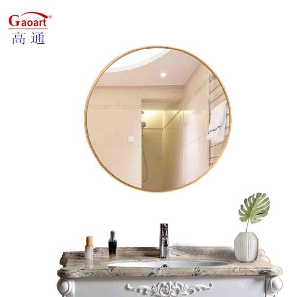 Customized Size Gold Frame Glass Mirror for Modern Iron Bathroom Bedroom