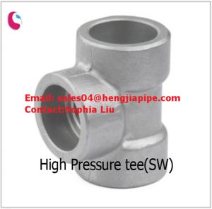 China high pressure Socket weld &amp; Threaded steel tee factory
