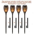 Warm White 121mm 5.5W Flame Solar Garden Lights