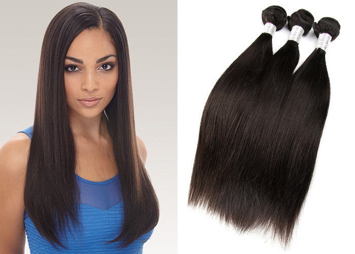 Peruvian Virgin Human Hair Extensions Soft Touch Tangle Free No Dye Ends For Black