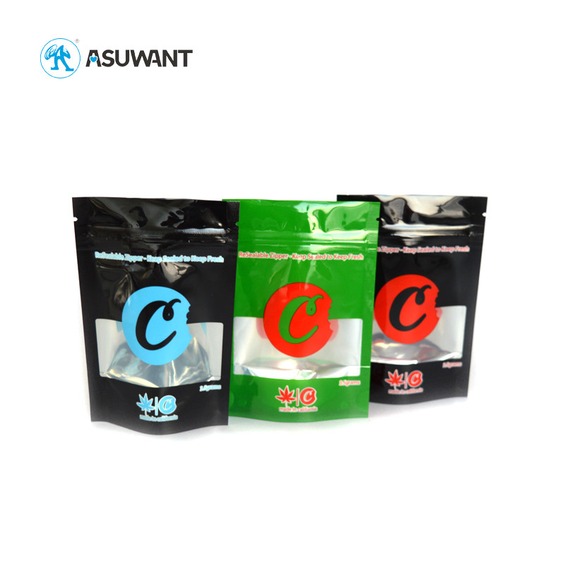 Resealable Stand Up Pouch Smell Proof Zipper Bags Edible Food Packaging