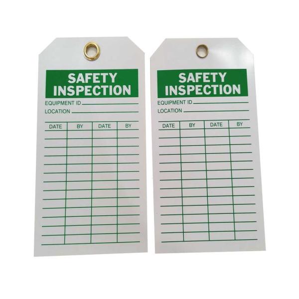 Custom Accident Prevention Tag Safety Inspection 4" Width X 7" Height Unrippable