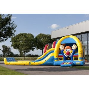 Commercial Clown Lovely Inflatable Combo With Slide And Pool