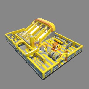 China Inflatable Big Slides With Obstacle Jumping Castle (Yellow & White ) on sale