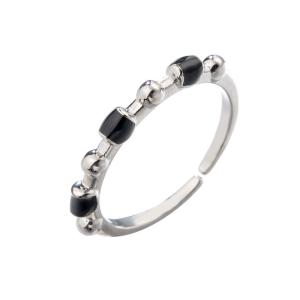 China Women Girls 925 Sterling Silver Jewelry Enamel Ring Open Adjustable factory