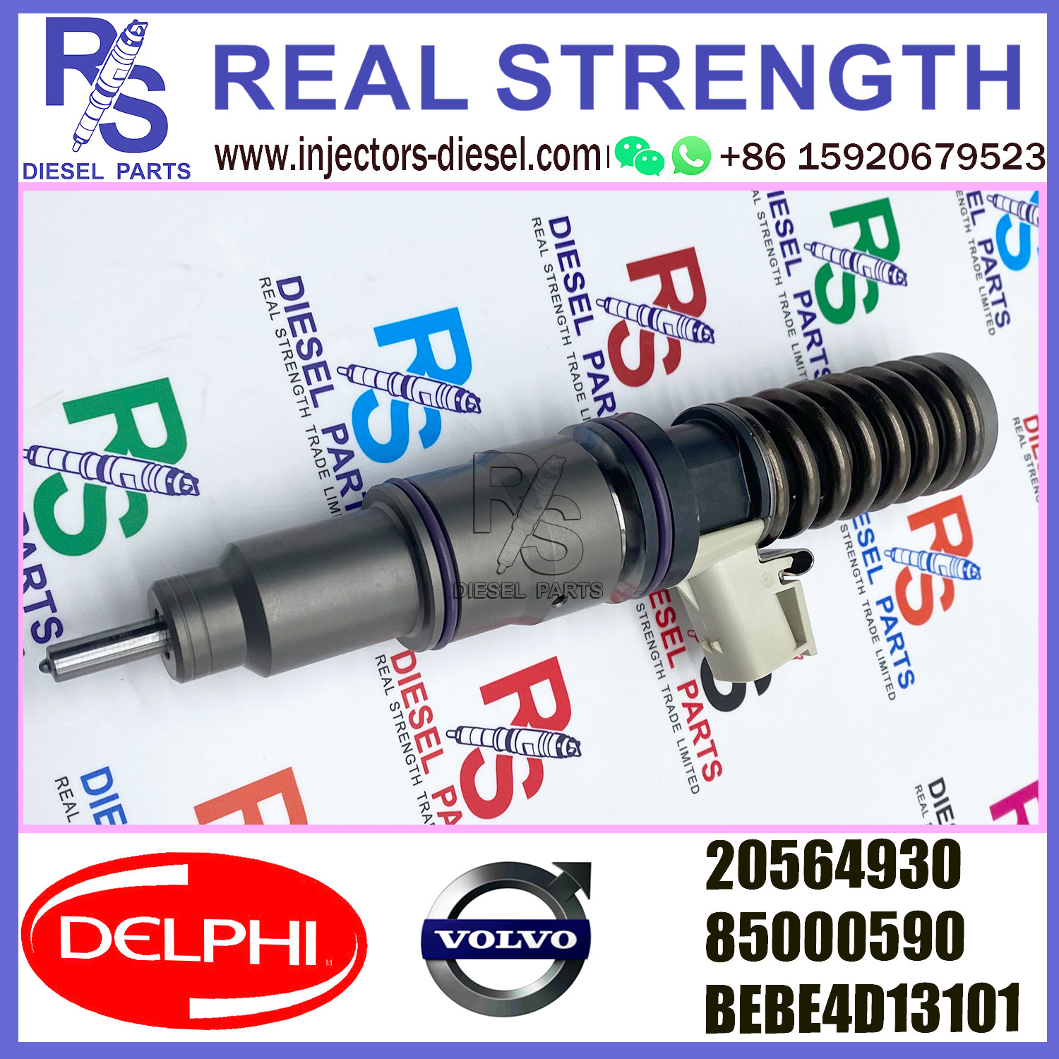 DELPHI 4pin 20564930 85000590 Diesel pump Injector V-O-L-V 20564930 85000590 BEBE4D13101 E3.18 for V-O-L-V D16 3145