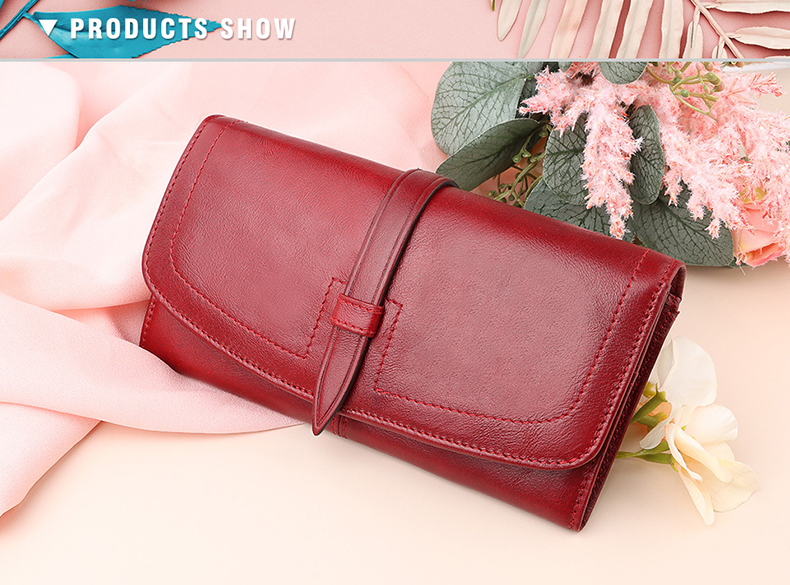 Leather Wallet Long Ladies Clutch Bag Purse for Fashionable Women Low MOQ