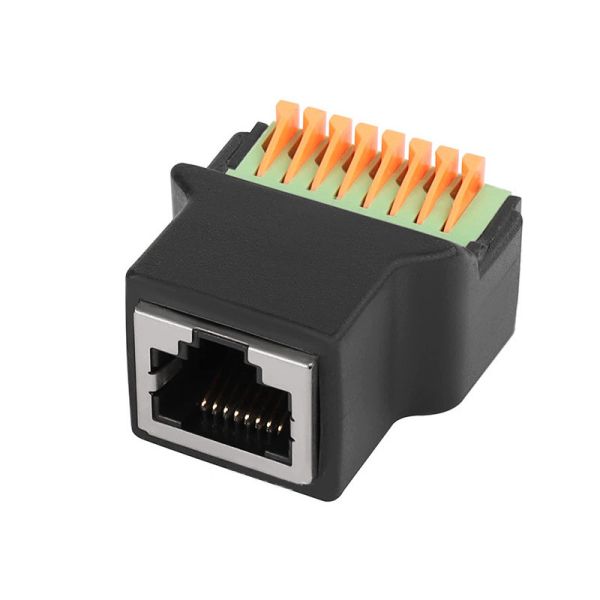 China RJ45 Protocol To 8Pin Core Quick-connect Terminal Without Welding Female 8P8C Crystal Head Network, With Thread factory