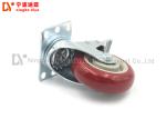 Red Industrial Caster Wheels 3 / 4 / 5 Inch PU Flat Panel Without Brake