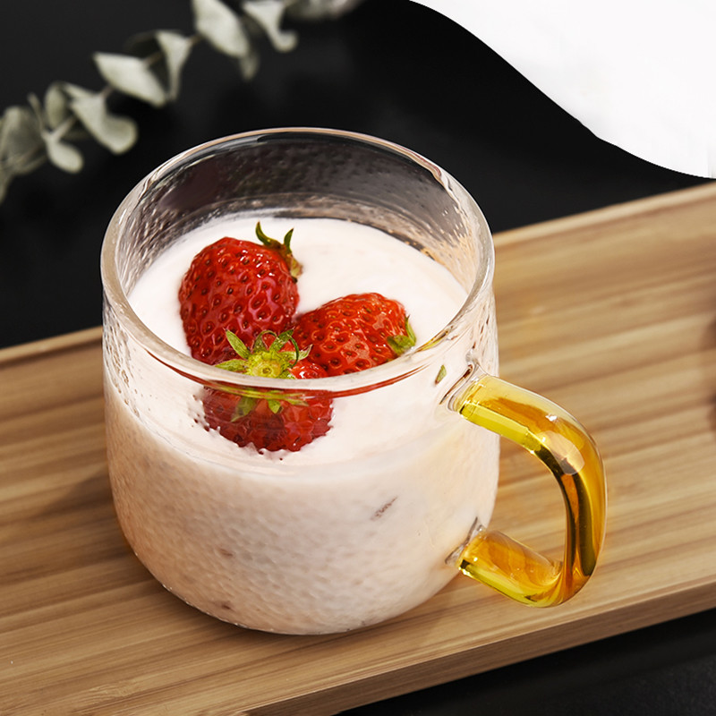 Eco Friendly Speckled Striped 250ml Personalized Glass Cup