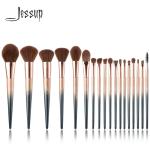 Jessup 18 Pieces Starry Black Pony Hair Essential Makeup Brushes Set T264