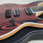 Flame Maple Top 7 Strings Electric Guitar,Abalone binding,Ebony fingerboard Neck