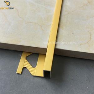 China 4x8mm Aluminium Square Edge Tile Trim Anodized Matt Gold Color factory