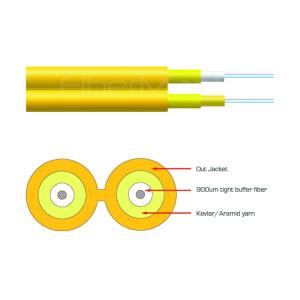 China Indoor Duplex Zipcord Fiber Optic Cable Yellow OS2 Single Mode 2.0mm PVC factory