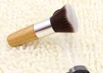 Small Buffer Makeup Brush For Face , Kabuki Bamboo Handle Flat Buffer Brush