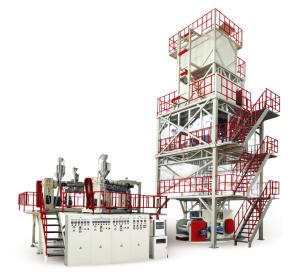 China 700-1200 Twisting Resistant Plastic Film Blowing Machine POF Heat Shrink 30-60 Ton factory