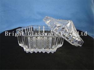 China hot-selling clear glass candy container with lid, fruit plate wholesale factory