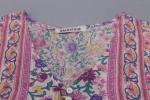 Printed Custom Womens Dresses Long Flounce Lavender Dresses With Front Buttons