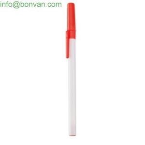 China cheap hotel use plastic ball pen, stick ballpoint pen for logo promotional factory