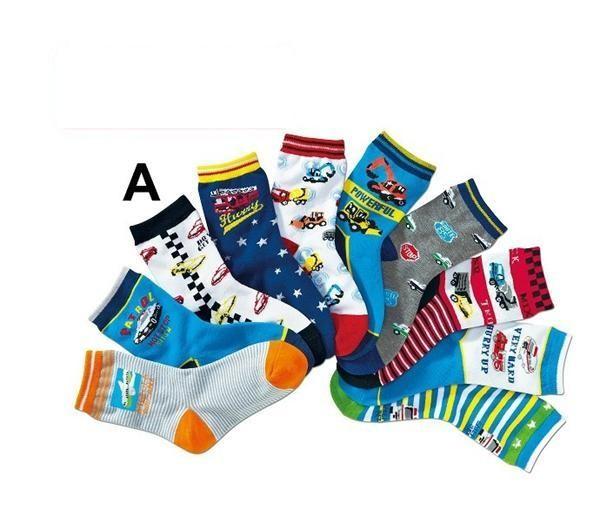 Knitted terry cotton socks in fancy japan cartoon design for boys