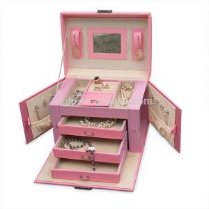 China Durable Big Pink Luxury Jewelry Box Lightweight Custom Logo Eco Friendly factory