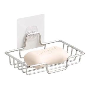 China No Drilling Wall Mounted 304 Rustproof Stainless Steel Square Soap Dish Holder for Bathroom and Kitchen factory