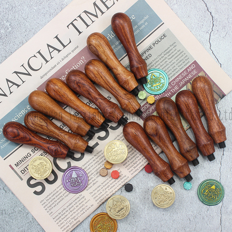 Wooden Wax Seal Stamp Branches Vintage Sealing Wax Stamps Retro Wooden Handle for Wooden Stamp Removable Brass Head