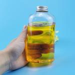 Transparent 16oz Ova 0.5L Plastic Beverage Jar