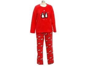 China Fancy Funny Womens Christmas Pajama Sets , Red Womens Flannel Pajamas Sets factory