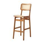 Modern Customized Hotel Dining Room Rattan Furniture Solid Wood High Back Bar