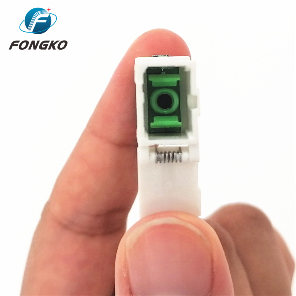 Auto Shutter APC Simplex Singlemode White Green Shell metal shrapnel Adapters SC/APC Fiber Optic Adapter
