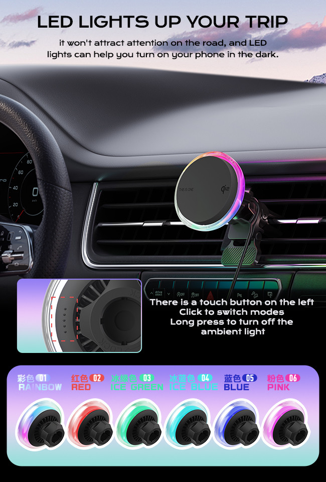 Enhanced Magnetic Suction Car Wireless Charging Station With 12 N52 Magnets For Secure Placement