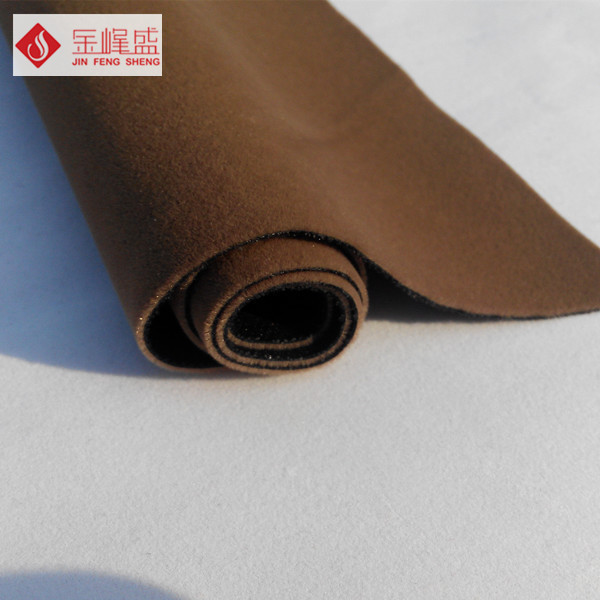 China Knitted Brown Velvet Flock Fabric , Sofa Flocking Furniture Upholstery Fabric factory