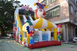 China Funny PVC Digital Painting High Inflatable Dry Slide Circus Clown factory