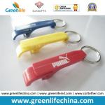 Customized Logo Imprinted Plastic Solid Blue Bottle Opener Key Chain