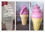 Pink Color Artificial Fiberglass Decoration Ice Cream Cone For Shipping Centre