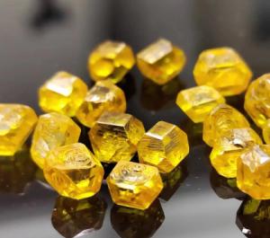 China Light Or Dark Yellow Lab Grown Diamond Fancy Yellow Uncut Rough Diamond HPHT Raw Material Stone factory