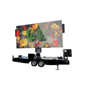 China High Contrast LED Screen Display Hydraulic Mast Trailer For Outdoor Advertising factory