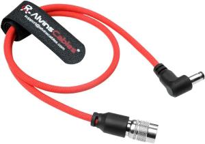China Alvin's Cables Ultra Flexible Hirose 4 Pin Male to DC Right Angle 5.5MM x 2.5MM Braided Power Cable for Blackmagic's cinema camera 4k, for Sound factory