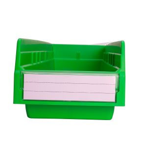 Office Classification Simplified with Stackable Plastic Shelf Bins in Solid Box
