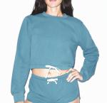 Cotton Polyester Crew Neck Long Sleeve 260gsm Womens Cropped Sweatshirt