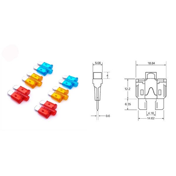 5A 10A 15A 20A 30A 35A 40A Medium Mini Led Fuse Automotive Automobile Car Auto Fuse with Light Led Car Blade Fuse