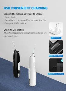 China IPX7 Dental Water Flosser Portable Water Jet Flosser 100% Waterproof Design factory