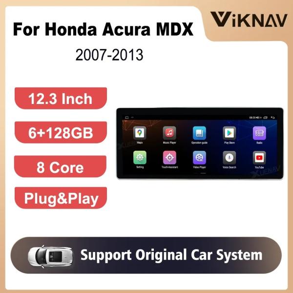 12.3 Inch 8core Android Auto Stereo For 2007-2013 Acura MDX GPS Navigation