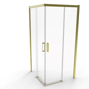 China Aluminum Titanium Brushed Double Sliding Door Corner Door factory